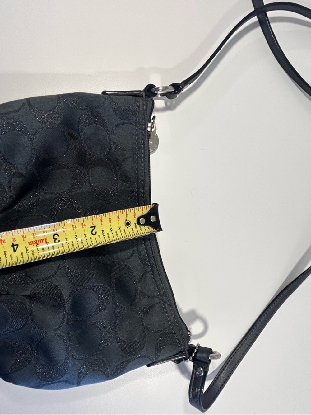 Coach Signature Black Jacquard Mini Shoulder Bag Y2K Crossbody Purse Small - Picture 8 of 12
